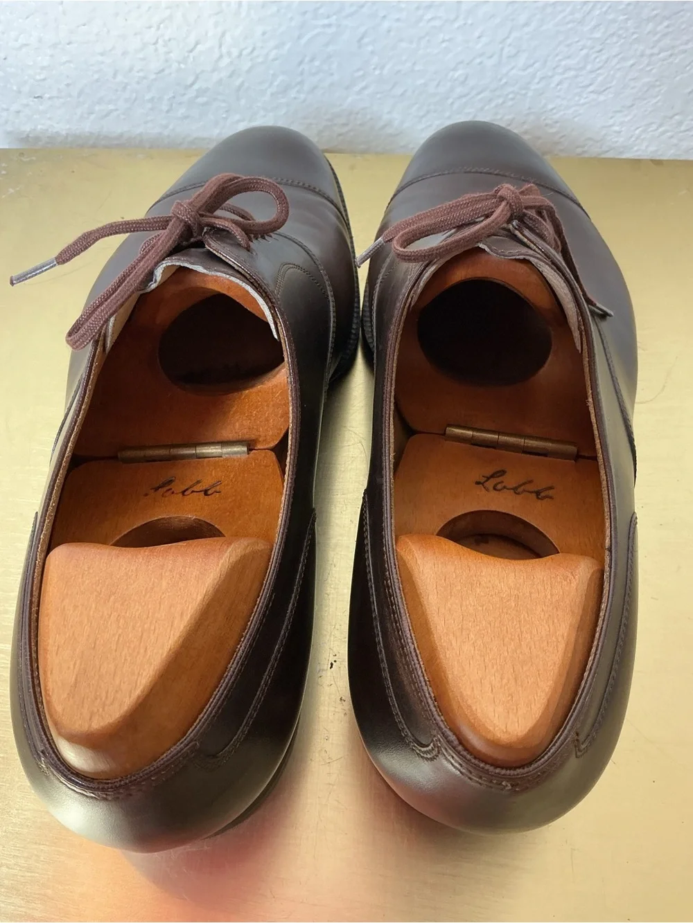 John Lobb- Men's Dark Brown Leather Derby Shoes - Classic Dress Style